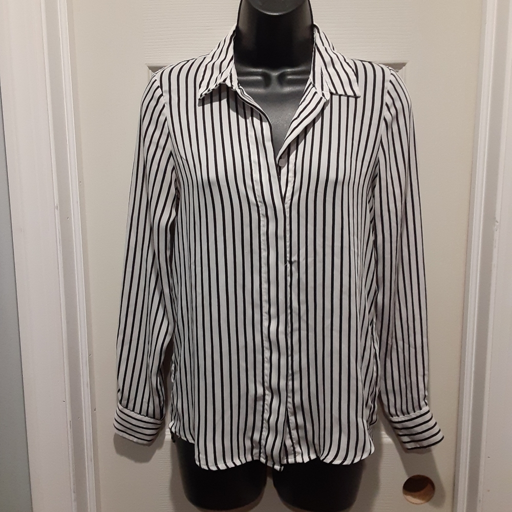 Silky Button Down Work Blouse - image 1